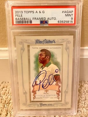 2013 Topps Allen Ginter Pele Brazil Mini Framed Autograph Auto SP Card PSA 9  MT - Image 1 of 2