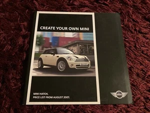 Mini Hatch lista de precios 2008 - edición del Reino Unido agosto 2007 inc. uno, Cooper S, Cooper D - Imagen 1 de 1