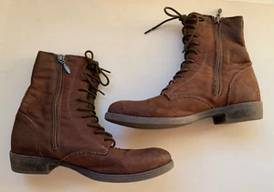 Zamsh Brown Leather Women's Zip Boots Shoes Size 6.5/37 - Excellent Condition - Picture 1 of 19