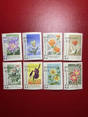Russia USSR stamps 1960 Sc# 2408-2415 Flowers MNH OG. Complete set. - Image 1 of 2