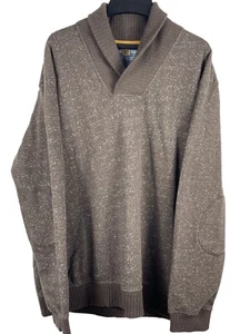 Felpa Club Room e maglia pullover marrone scollo a V collo sciallato maglione L - Foto 1 di 10