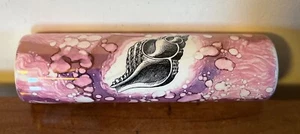 Antique 19th century English Pink Luster Pottery Rolling Pin with Sea Shells - Picture 1 of 11