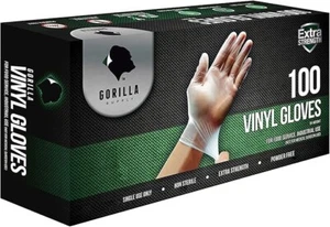 GORILLA SUPPLY Guanti Monouso in Vinile Senza Lattice e Polvere Confezione da 100 S, M, L, XL - Foto 1 di 6