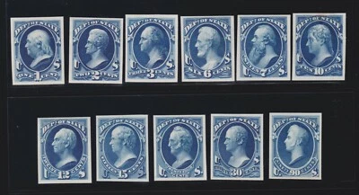 US O57TC4e-O67TC4e Navy Dept Official ATL Trial Color Proof Blue VF-XF SCV$438 - Image 1 of 2
