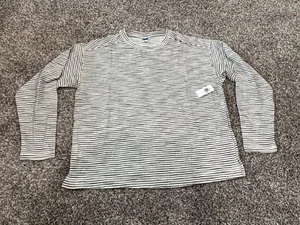 Old Navy Striped Shirt long Sleeve Small White Black R7 - Picture 1 of 8