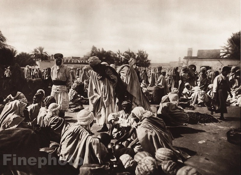 1924 年复古北非图格特绿洲市场照片艺术 LEHNERT & LANDROCK 著 — 第 1/1 张图片