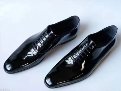 GUCCI FORMAL BLACK PATENT LEATHER SHOES ITALY SIZE UK 10,5 D.  EU 44 D. US 11 D - Image 1 of 4