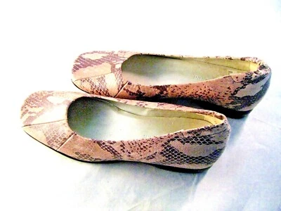 Sapatilhas femininas Enzo Angiolini cinza bege estampa de pele de cobra - 6 M - Imagem 1 de 4