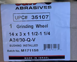 CGW 35107, 14”x3”x1-1/2" Max Arbor, Bench Grinding Wheel, AO, Type 1, 24/30 grit - Picture 1 of 4