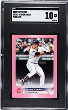 🔥2022 Topps Mini Pink Parallel #US261 Steven Kwan Guardians RC 8/25 SGC 10🔥