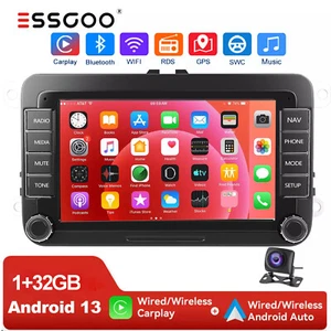 For VW GOLF MK5 MK6 7" Apple Carplay Car Stereo Radio Android 14 GPS WIFI CAMERA - Picture 1 of 16