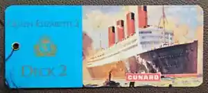 Queen Elizabeth 2 Cunard White Star Service Luggage Tag – Berengaria 1921 - Picture 1 of 2