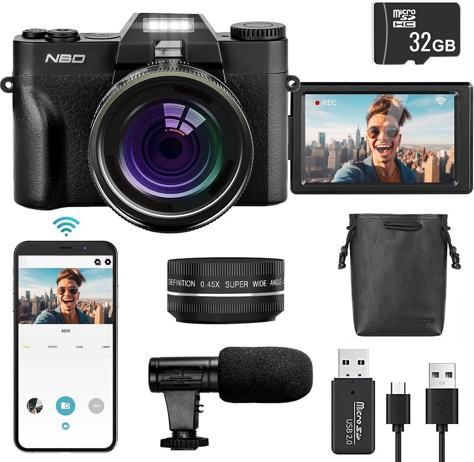 NBD fotocamera digitale 4K 16X 48MP videocamera videocamera Wifi per YouTube regalo