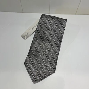 NWT JHANE BARNES Men's 100% Silk Geometric Pattern Tie Gray Necktie Retail $95 - Picture 1 of 6