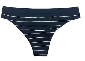 Victoria’s Secret Black Striped Thong Panty Large - Picture 1 of 3