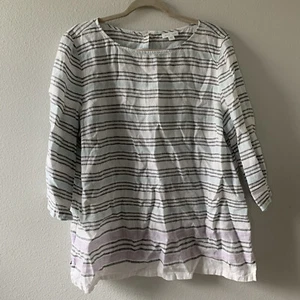 J Jill Love Leinen Top Damen große mehrfarbige Streifen Bluse - Bild 1 von 6