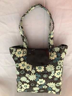 Bolso de Mano Shopper Azul Floral 4X12X14" SHARIF con Dos Asas de 24" 1 Bolsillo Foto 1 de 3