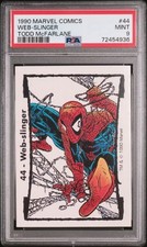 1990 COMIC IMAGES MARVEL TODD MCFARLANE SPIDER-MAN WEB-SLINGER #44 PSA 9