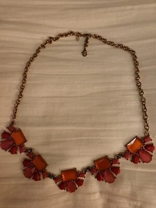 Premier Designs Jewelry Garden Party Necklace 20577 Gold Pink Orange Flowers - Picture 1 of 3