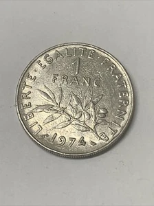 Francia 1974 1 Franco Rama de Olivo Sembrador Libertad Igualdad Fraternidad - Imagen 1 de 2