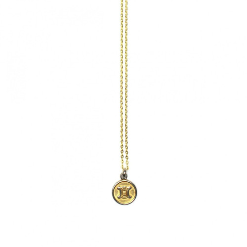 Catena pendente logo moneta bicolore Celine oro argento