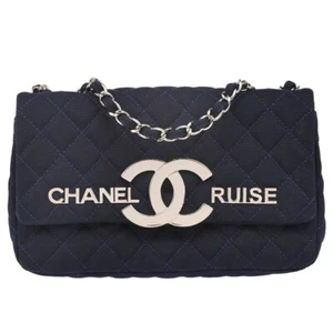 Chanel Navy Cotton Cruise Line Shoulder Bag 195250 - Picture 1 of 11