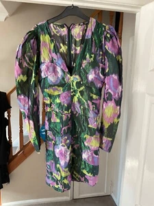 Zara Floral Print Dress With V Neck size s 8 - Picture 1 of 5