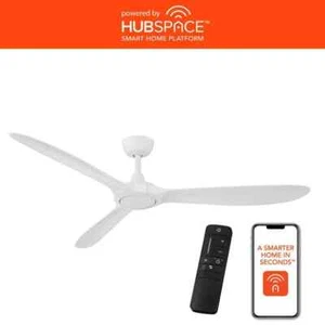 Home Decorators Tager 60 in. Smart White Ceiling Fan w/ Remote Hubspace - Picture 1 of 10