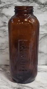 Vintage/Antique Brown Glass Bottle. WATER JUICE Measurements on Both Sides Paint - Picture 1 of 13