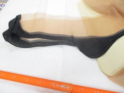 1PR MEDIAS VINTAGE DARLENE PIE NEGRO FF COSTURA NAILON TRANSPARENTE 11 BEIGE MEDIANO Foto 1 de 4