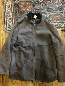 APC brown shearling leather jacket made in france - Picture 1 of 7
