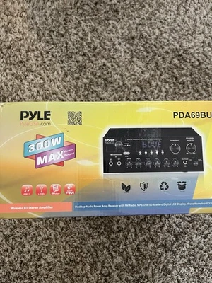 Pyle PDA69BU Bluetooth MP3 USB/SD/AUX FM Radio Stereo Amplifier Audio Receiver - Image 1 of 4