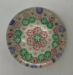 Mille-Fiore Murano Glass Paper Weight Unbranded 1.5" High X 3" Wide 8.6oz - Picture 1 of 11