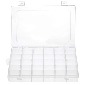 36 Grids Clear Plastic Jewelry Box Organizer Storage Container with Removable... - Picture 1 of 9