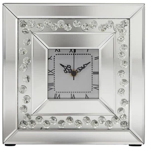 Remington Crystal and Mirror 10 1/4" Square Table Clock - Picture 1 of 6