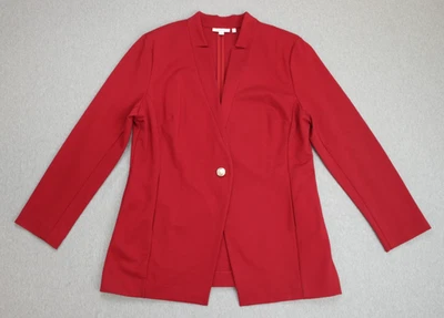 Blazer Chicos para mujer talla 2,5 (L/14) rojo un botón dorado elástico sin cuello Foto 1 de 4
