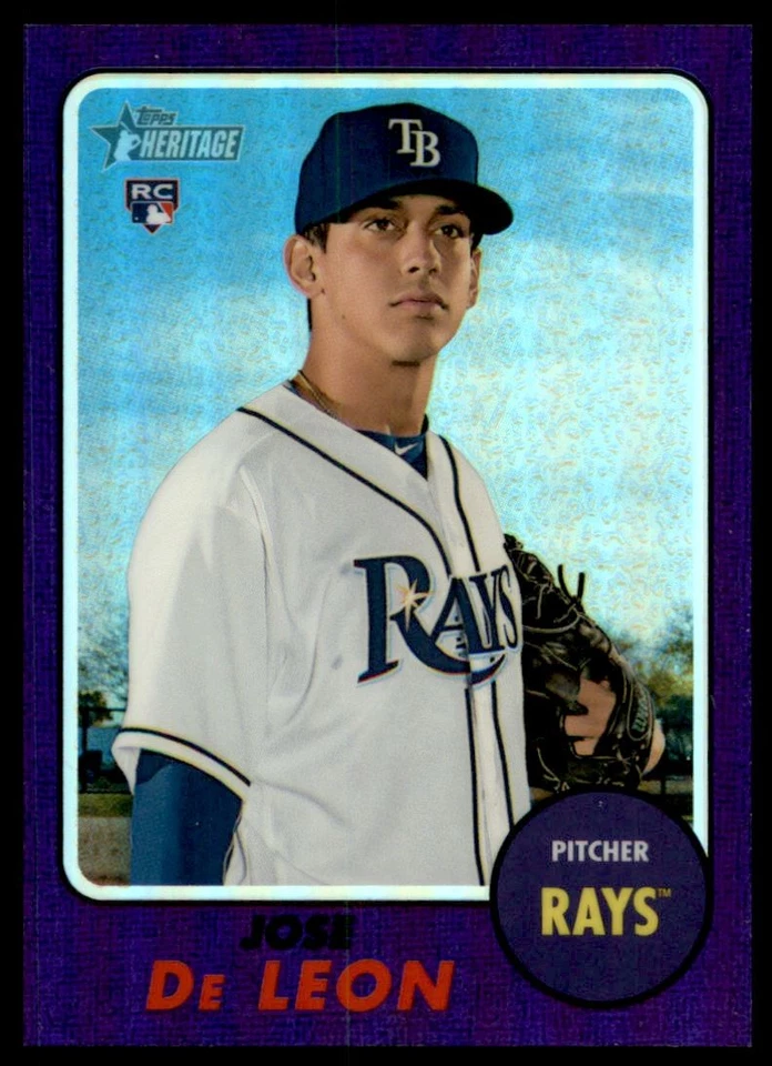 2017 Topps Heritage Chrome Baseball Purple Refractors #THC642 Jose De Leon - Image 1 of 2