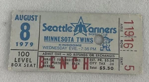 MLB 1979 08/08 Minnesota Twins at Seattle Mariners Ticket-Dave Goltz WP - Picture 1 of 1