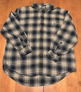Arrow Blue Jeans Co Flannel Shirt Size Large Brown/Gray Plaid  Cotton Lg Slv. - Picture 1 of 7