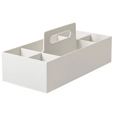 MUJI polypropylene storage carry box wide white gray - Image 1 of 3