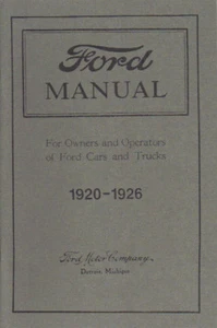 1920 21 22 23 24 25 26 FORD MODEL T OWNER'S MANUAL - Picture 1 of 1