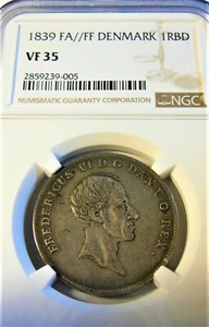 Denmark 1839 Rigsbankdaler NGC 35  - Picture 1 of 4