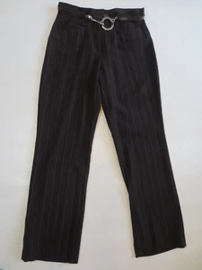 Pantalón de negocios CINQUE aprox. talla 38 marrón rayas azul gris + cinturón / C - Imagen 1 de 8