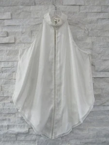 NUEVO CON ETIQUETAS Blusa Top Haute Hippie $265 Cisne Blanco Seda Encaje Cuello Halter Camiseta sin mangas S - Imagen 1 de 6