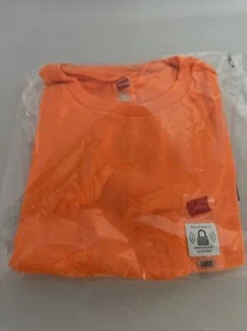Lot of 3 Large Hanes Mens Tag-Less Safety Orange Large T-Shirt New In Package - Picture 1 of 6
