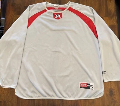 Рубашка Rawlings VA Jersey с серо-красной отделкой мужская размер XL с длинным рукавом с флисовой подкладкой - Изображение 1 из 4