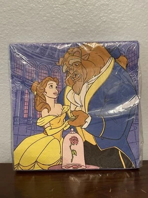 Nuevo de Lote Antiguo Disney La Bella y la Bestia Paquete de 16 Servilletas de Fiesta Foto 1 de 2
