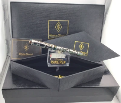 Caneta-tinteiro Conway Stewart Chatsworth Henry Simpole prata esterlina verde LE1/8 - Imagem 1 de 4