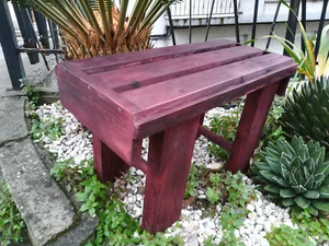 BANCO madera. Largo 50 cms. Tintado color caoba - Imagen 1 de 9