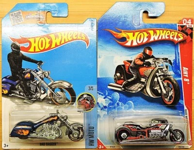 Hot Wheels 1:64 Lote/2 Bad Bagger Treasure Hunt Airy 8 Motocicletas Foto 1 de 3